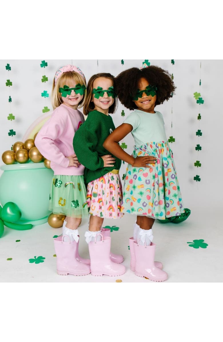 Sweet Wink Lucky Doodle St. Patrick's Day Tutu, Alternate, color, Soft Pink