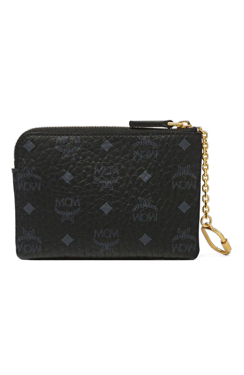 MCM Aren Card Pouch in Visetos, Alternate, color, Black
