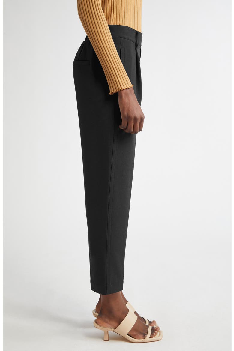 Pleated Pull-On Tapered Leg Pants, Alternate, color, BLACK