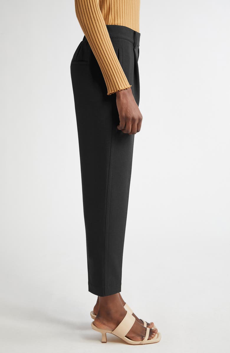 Vince Pleated Pull-On Tapered Leg Pants, Alternate, color, Black