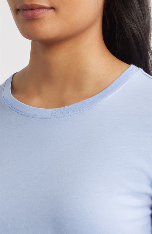 Eileen Fisher Crewneck Organic Cotton T-shirt In Blue