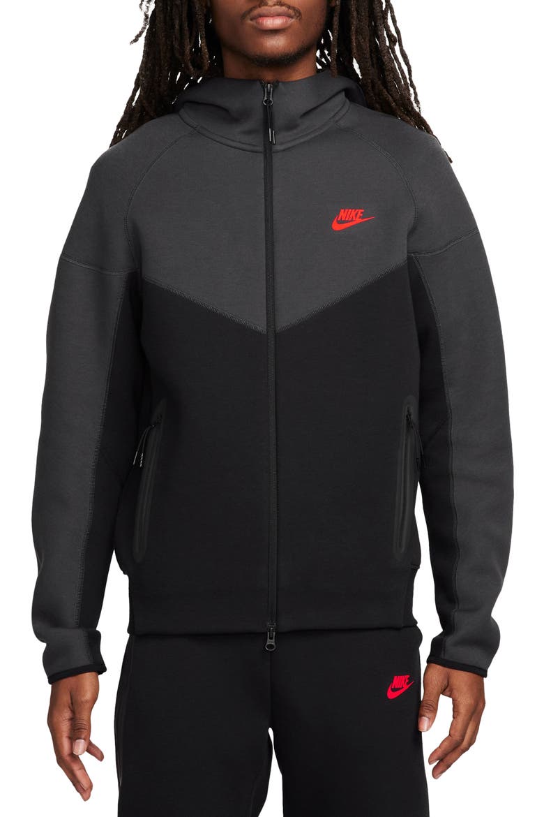 Tech Fleece Windrunner Zip Hoodie, Main, color, BLACK/ DARK SMOKE GREY