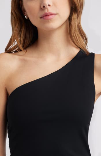 One-Shoulder Knit Midi Dress