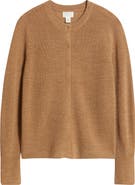 Caslon® Crewneck Wool Blend Cardigan