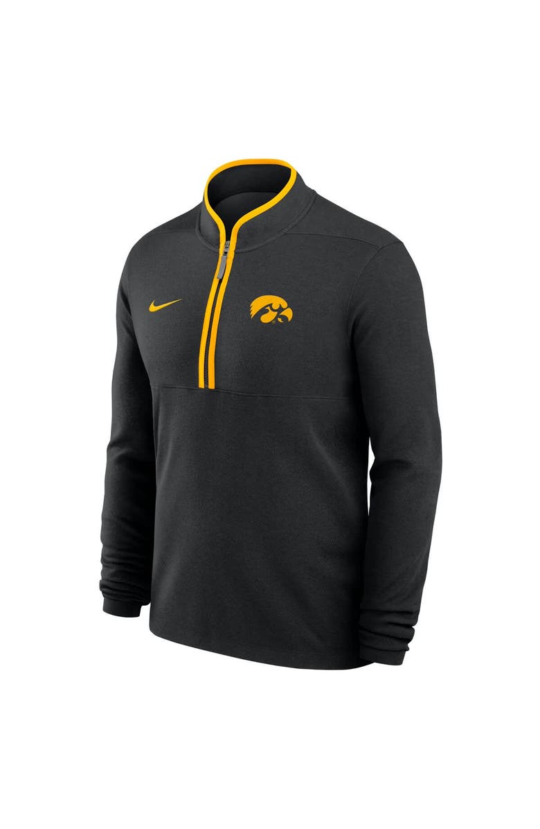 Nike Men's Nike Black Iowa Hawkeyes Courtside Victory Dri-FIT Half-Zip Pullover, Alternate, color, Black