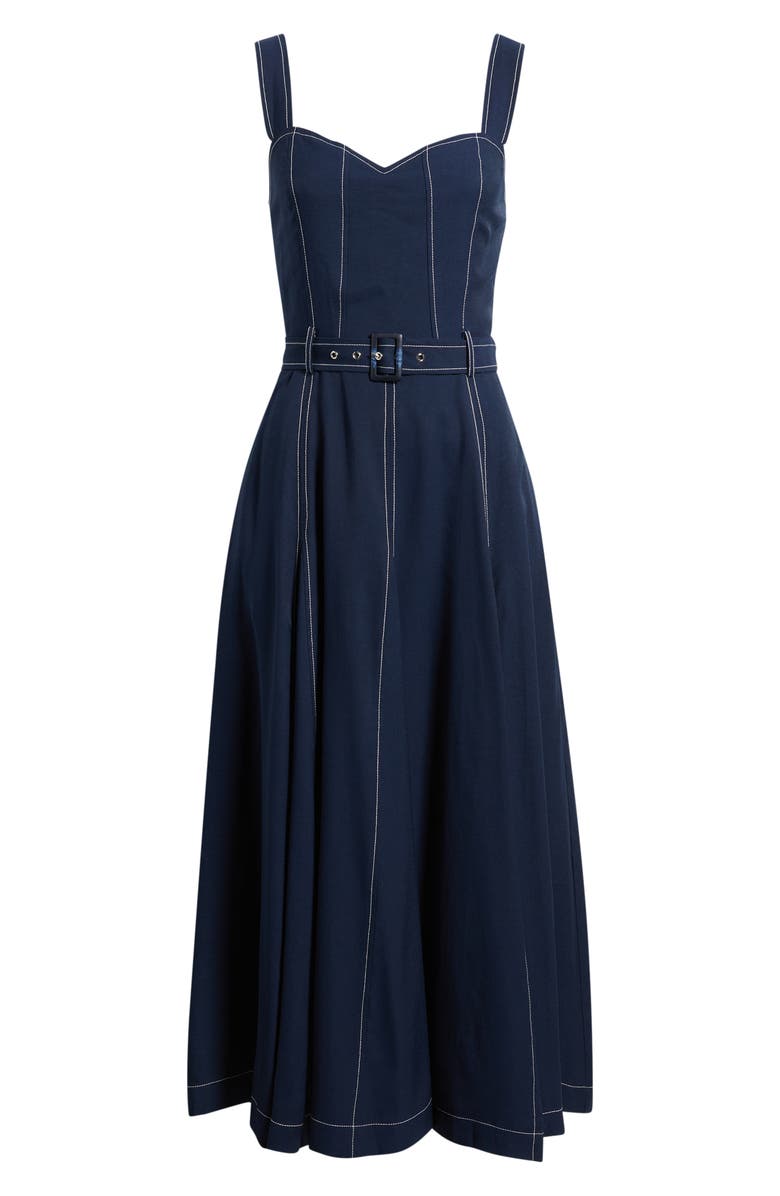 CIEBON Ariena Belted Maxi Dress, Main, color, Navy