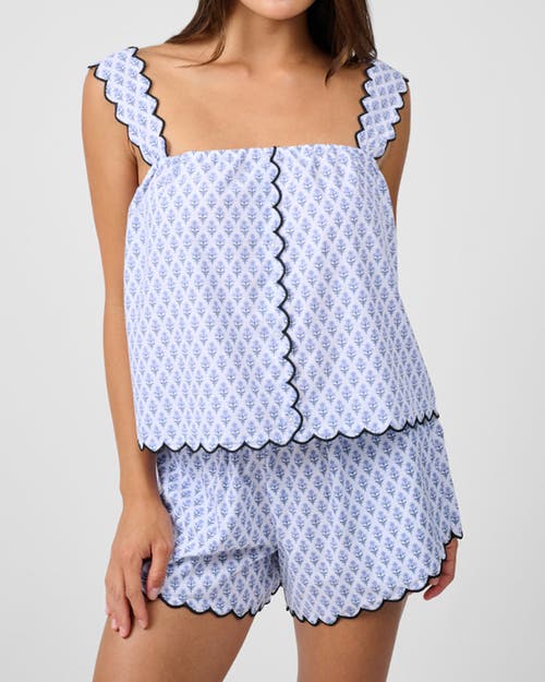 Weworewhat Scallop Button Front Tank Top In Blue