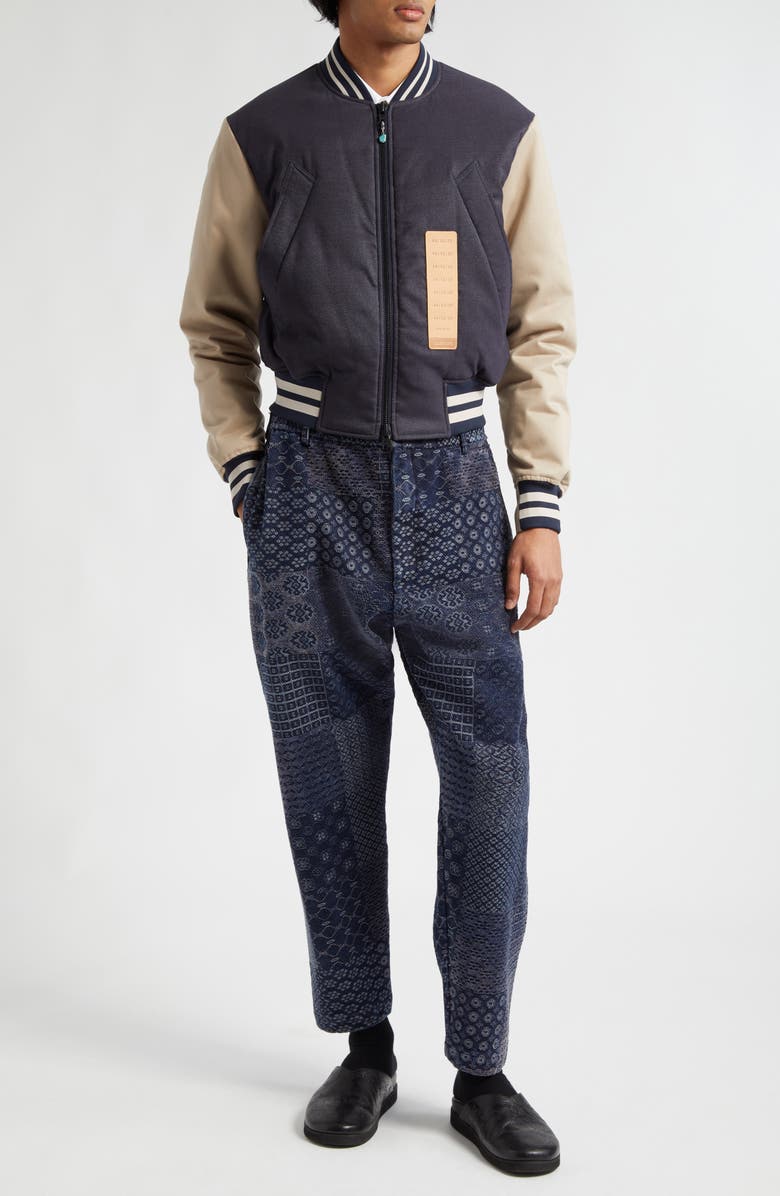 4SDesigns Elastic Waist Cotton Blend Jacquard Pants, Alternate, color,