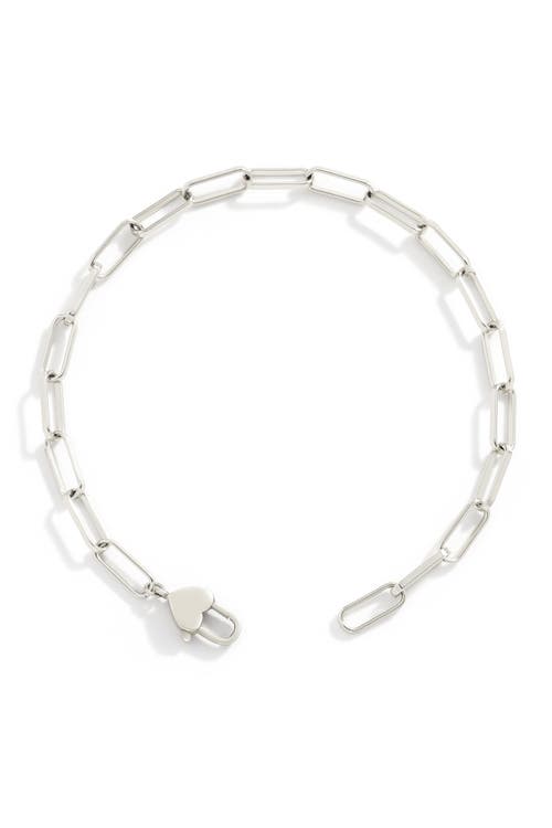 Mint & Lily Heart Padlock Bracelet In Silver