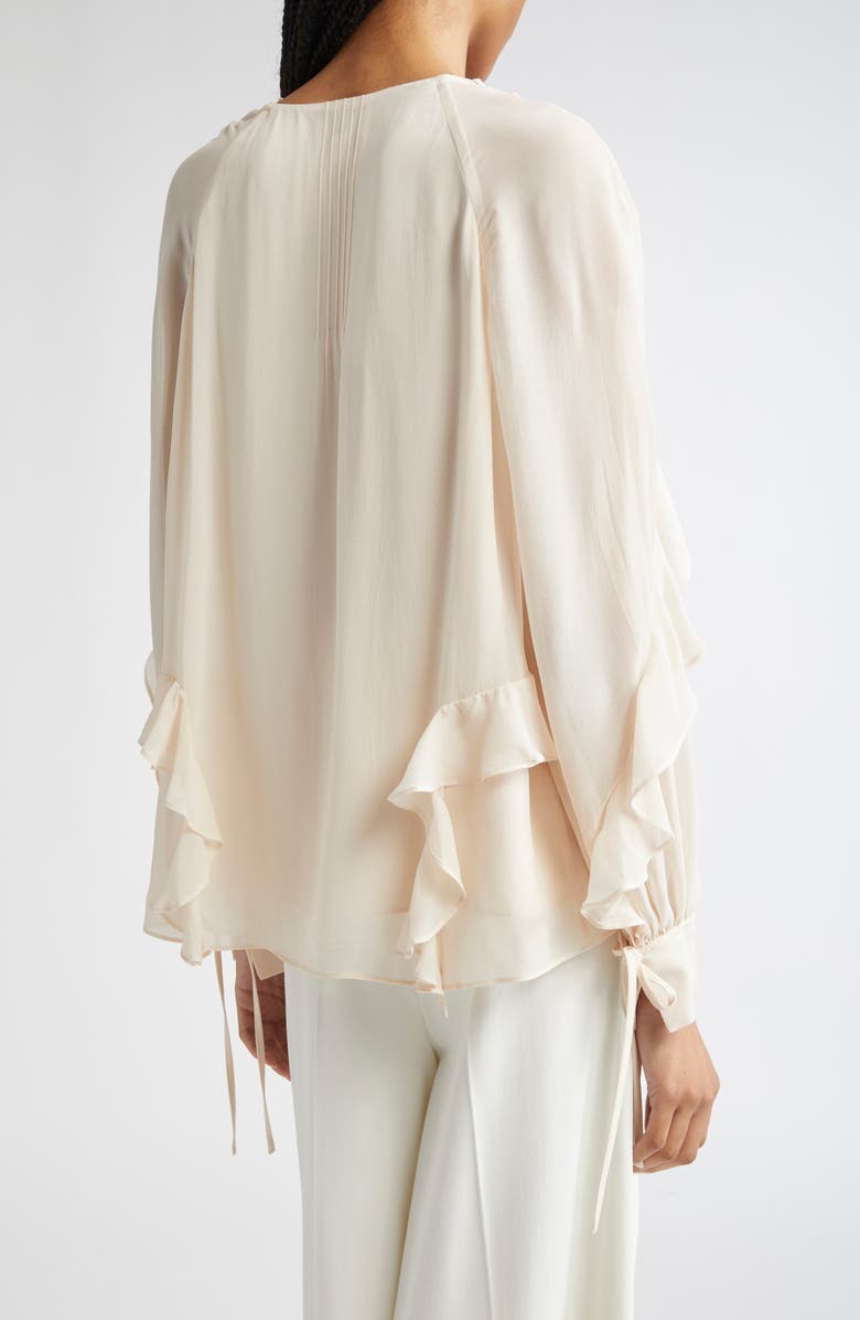Reiss Zaria Ruffle Tie Neck Top, Alternate, color, 