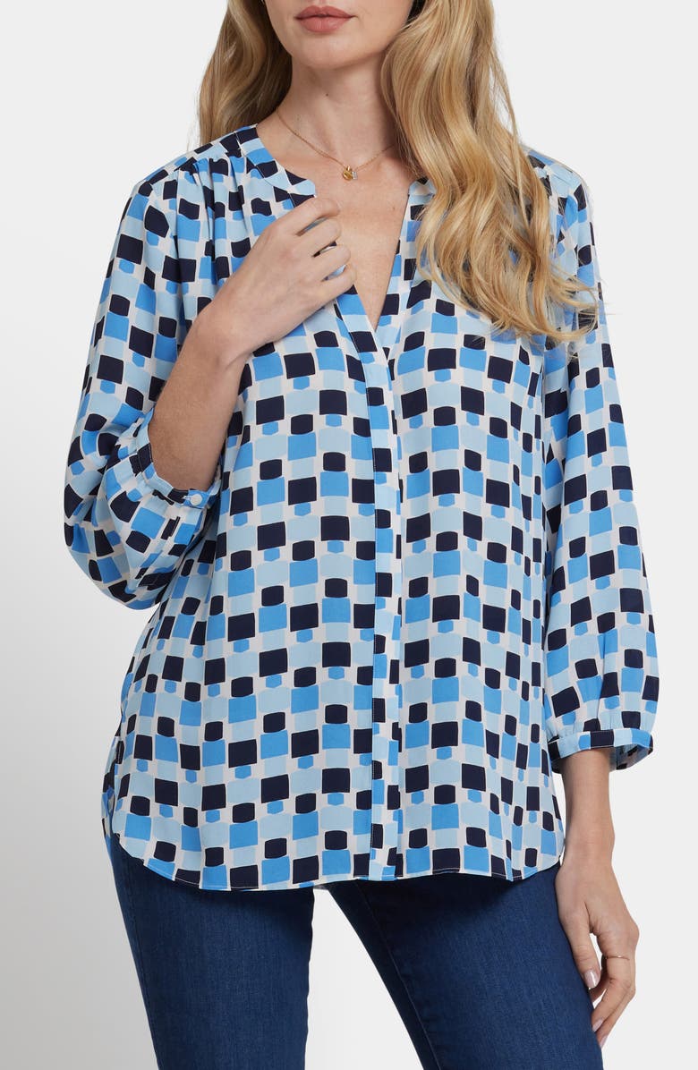 NYDJ Pintuck Top, Main, color, Punta Agua