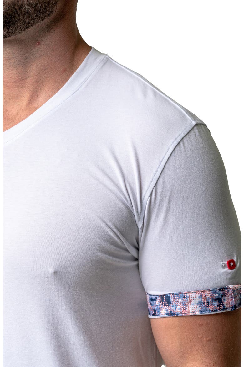 Vivaldi Solid Game White V-Neck T-Shirt, Alternate, color, WHITE