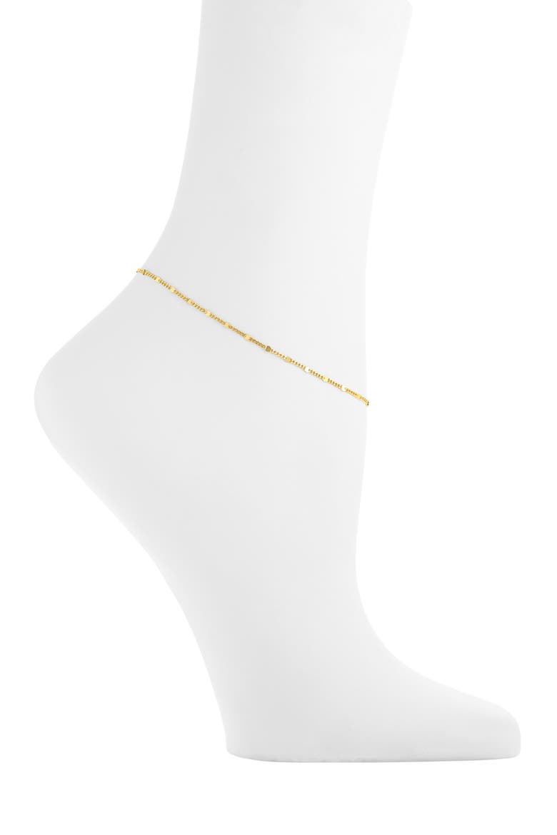 Dainty Stationed Anklet, Alternate, color, GOLD