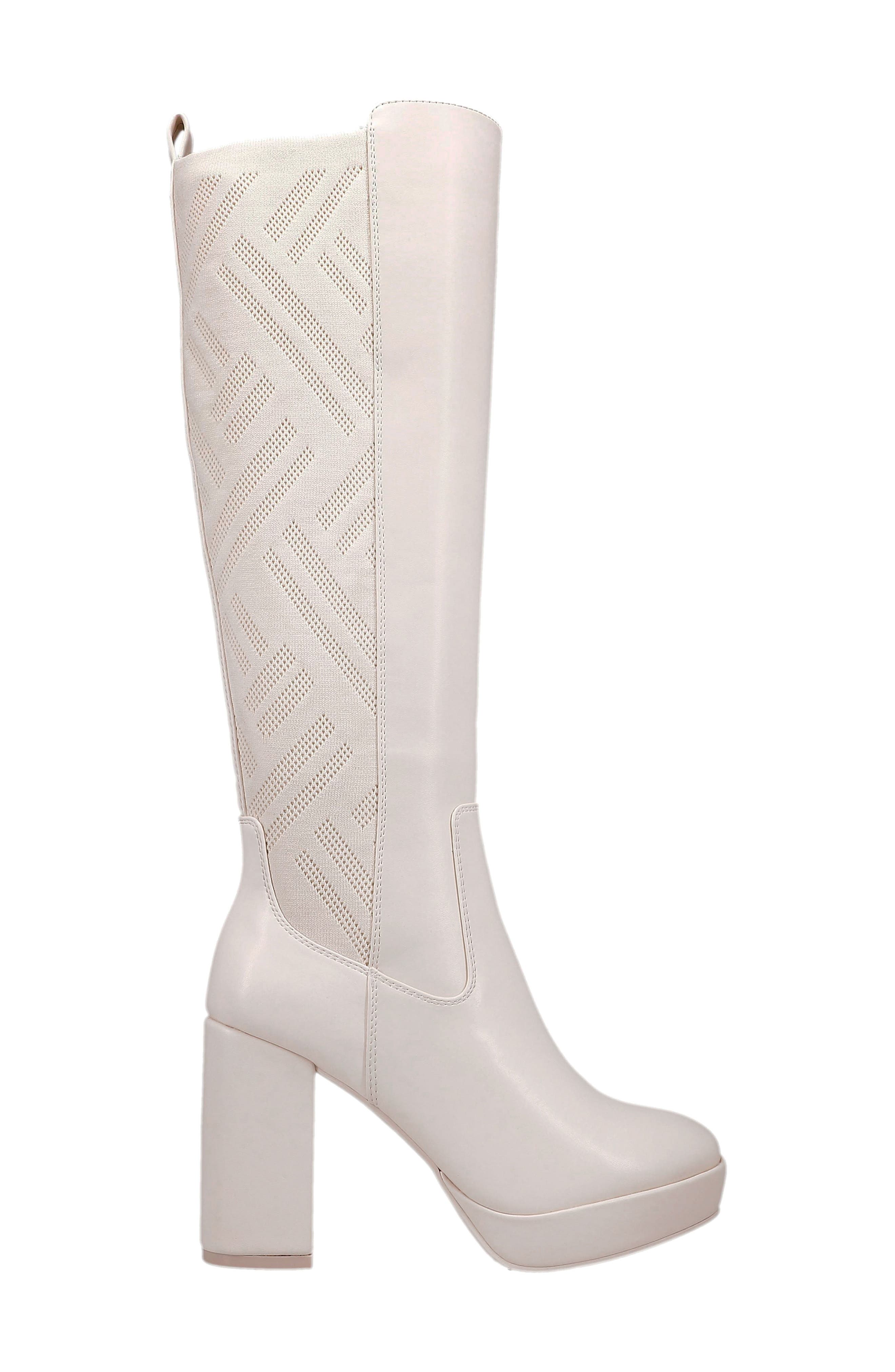 Elisenda Knee High Platform Boot, Alternate, color, BONE BURNI