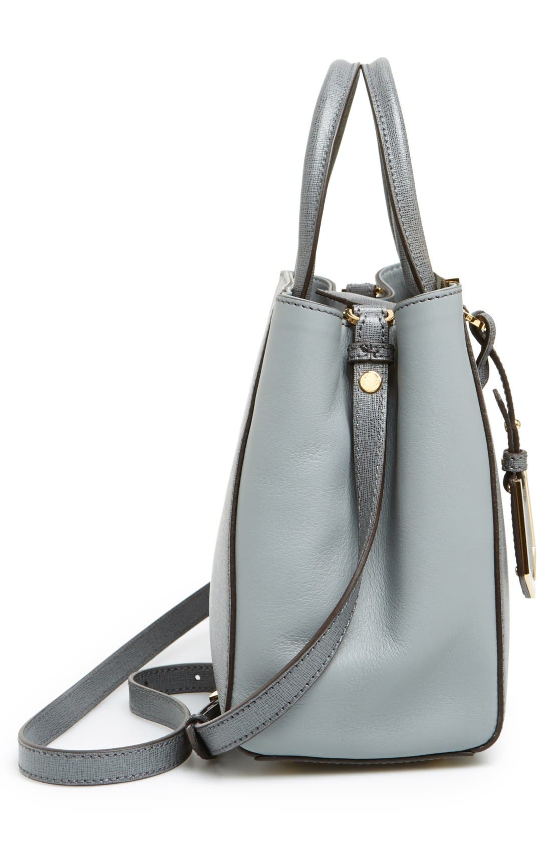 'Petite 2Jours Elite' Leather Shopper, Alternate, color, GREY/ GOLD HDWR