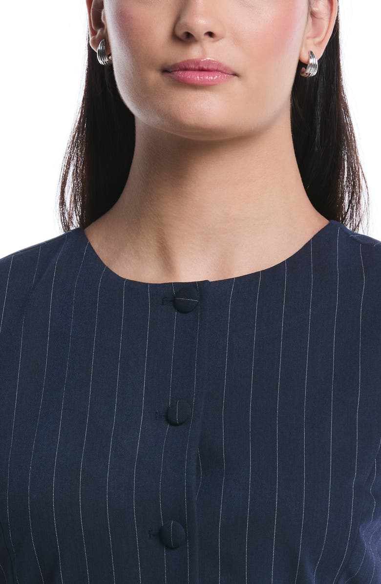 Laundry by Shelli Segal Pinstripe Vest, Alternate, color, Peacoat