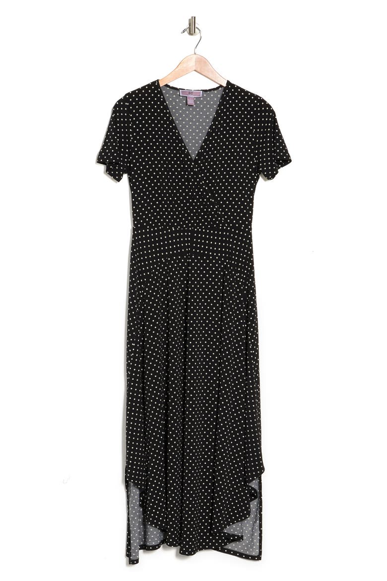 Colette Double Layer Maxi Dress, Alternate, color, BLACK/WHITE MICRO DOT