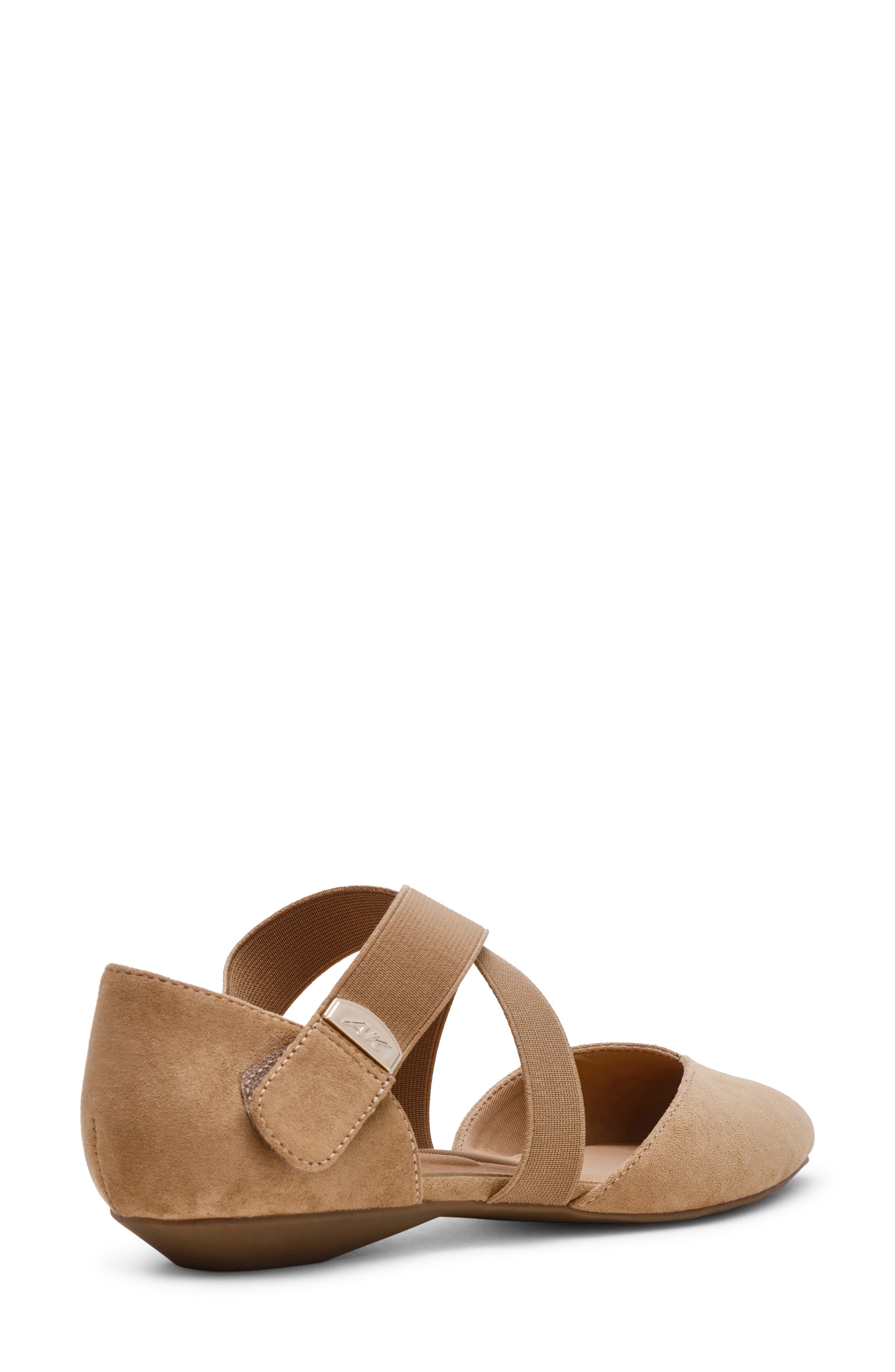Anne Klein Oswaldo Pointed Toe Flat, Alternate, color, Sandstone Microsuede
