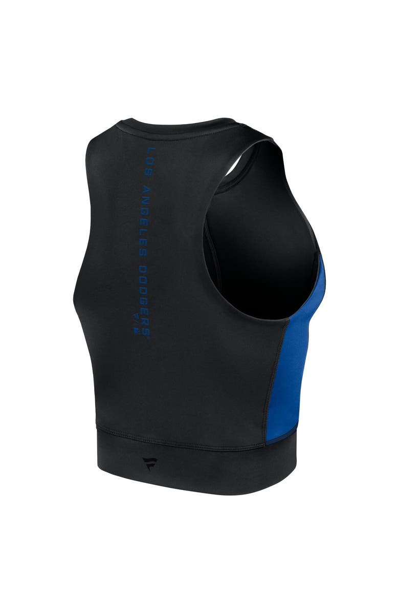 Fanatics Signature Women's Fanatics Signature Black Los Angeles Dodgers Studio Half-Zip Fitted Gym Tank Top, Alternate, color, Black