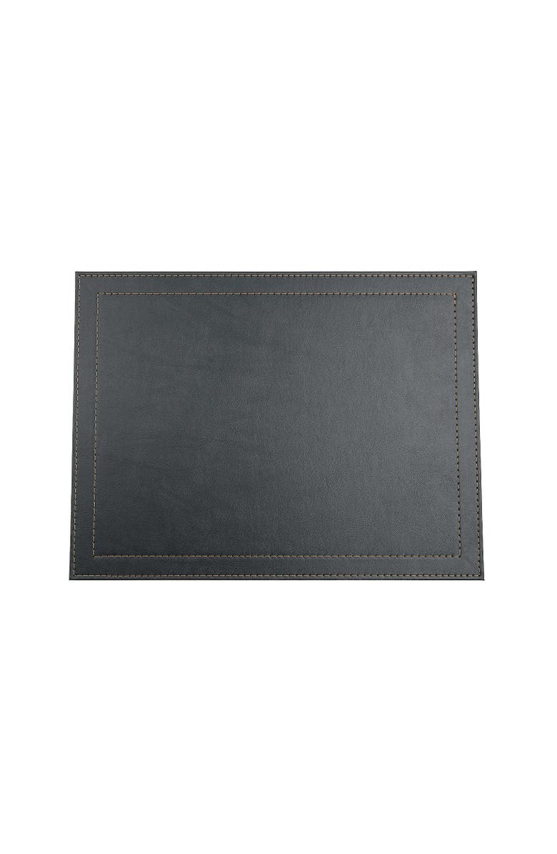 FRIELING Davanti by  Classic Luxe Placemats Set of 6, Rectangular 16.5 x 12.5 Inch Indoor Outdoor Table Placemats, Main, color, Black Onyx