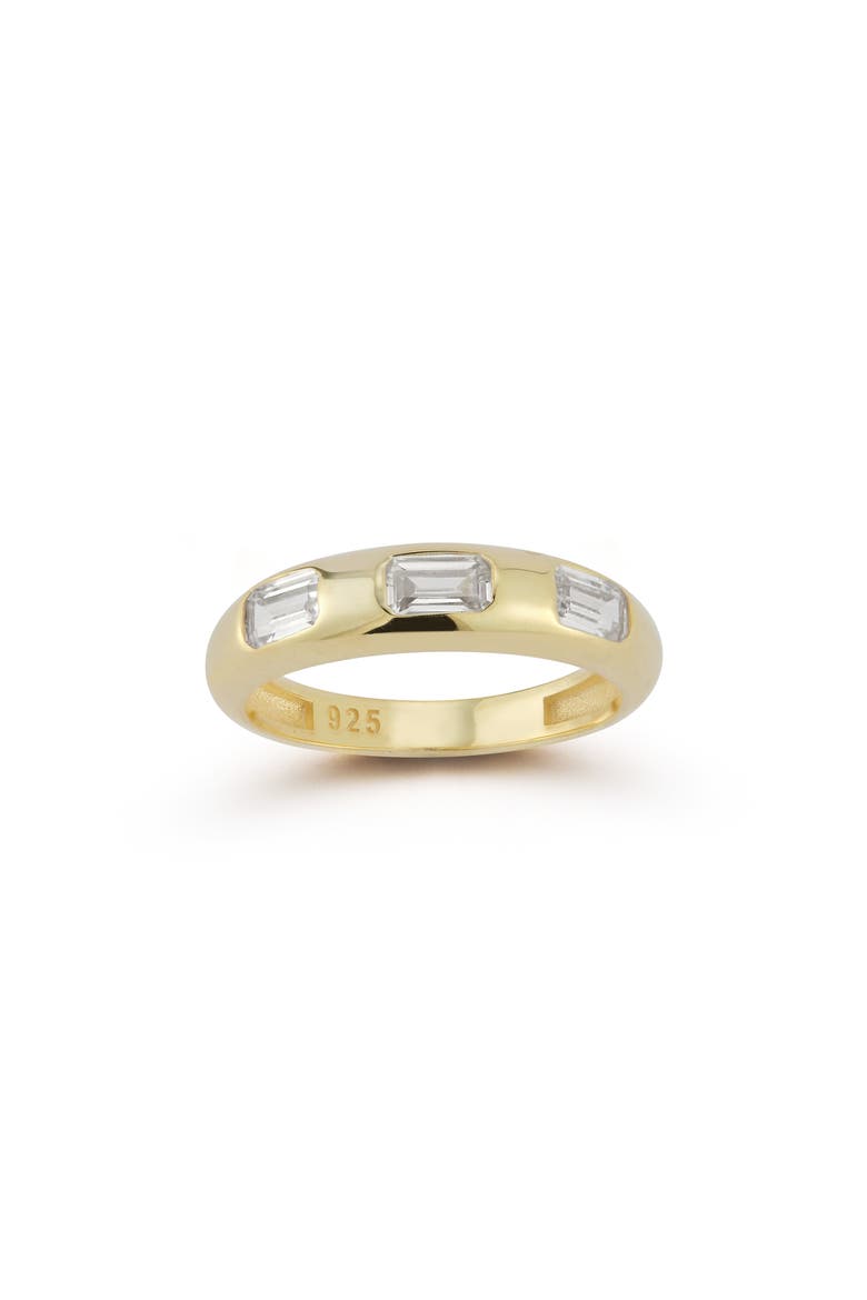 14K Gold Plated Sterling Silver Dome Ring, Main, color, GOLD