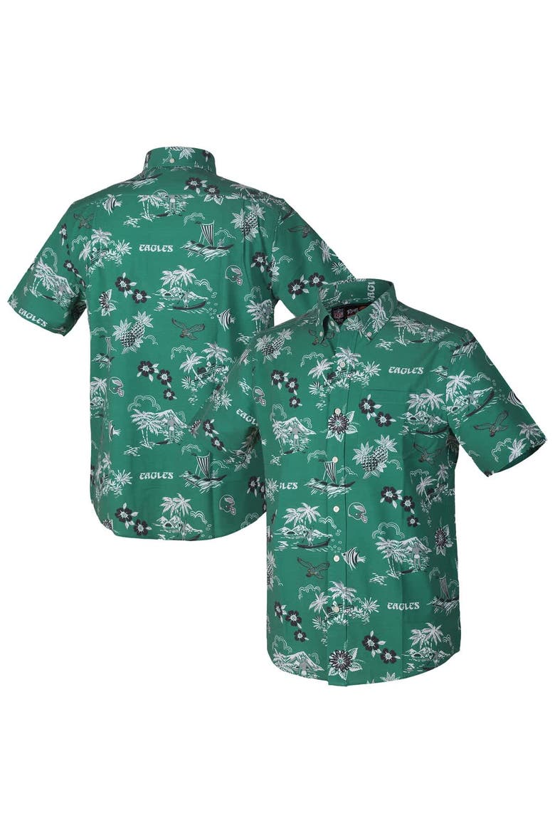 Men's Reyn Spooner Green Philadelphia Eagles Throwback Kekai Performance Button-Down Shirt, Main, color, Green