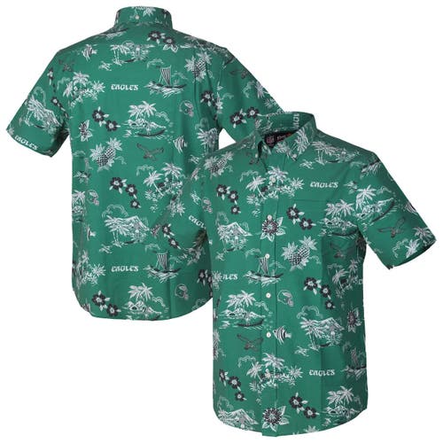 Reyn Spooner Green Philadelphia Eagles Throwback Kekai Performance Button-down Shirt In Green