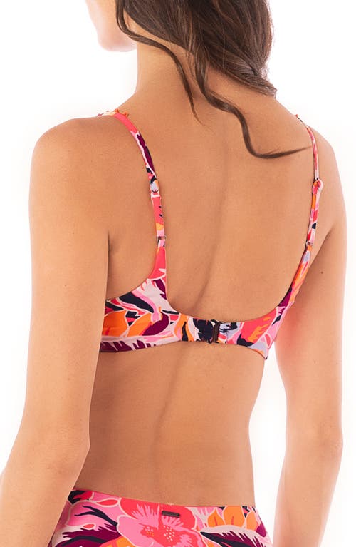MAAJI MAAJI CORAL LEAFY LIBERTIES REVERSIBLE BIKINI TOP