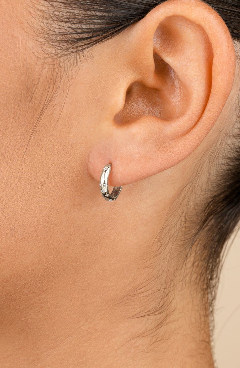 Sterling Forever Blakelyn Cubic Zirconia Hoop Earrings, Alternate, color, Silver