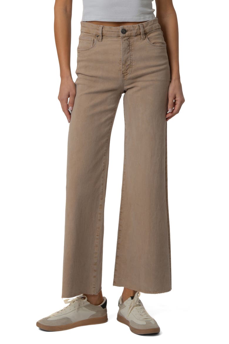 Meg Fab Ab Raw Hem High Waist Ankle Wide Leg Jeans, Main, color, CHAI