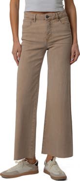 KUT from the Kloth Meg Fab Ab Raw Hem High Waist Ankle Wide Leg Jeans