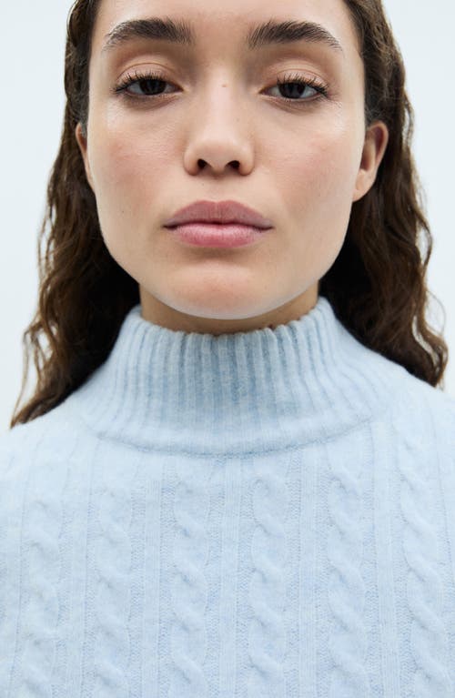 Shop Mango Seedsper Cable Stitch Sweater In Sky Blue