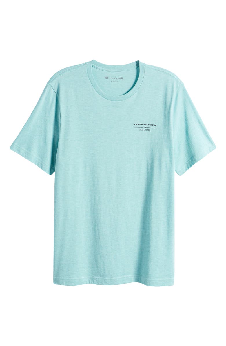 TravisMathew Fun to be Had Logo Graphic Tee, Alternate, color, Heather Turquoise