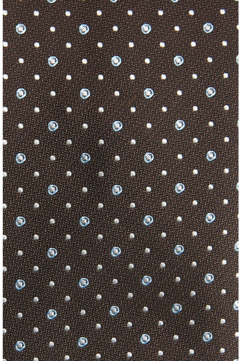 Medallion Silk Blend Tie, Alternate, color, DARK BROWN