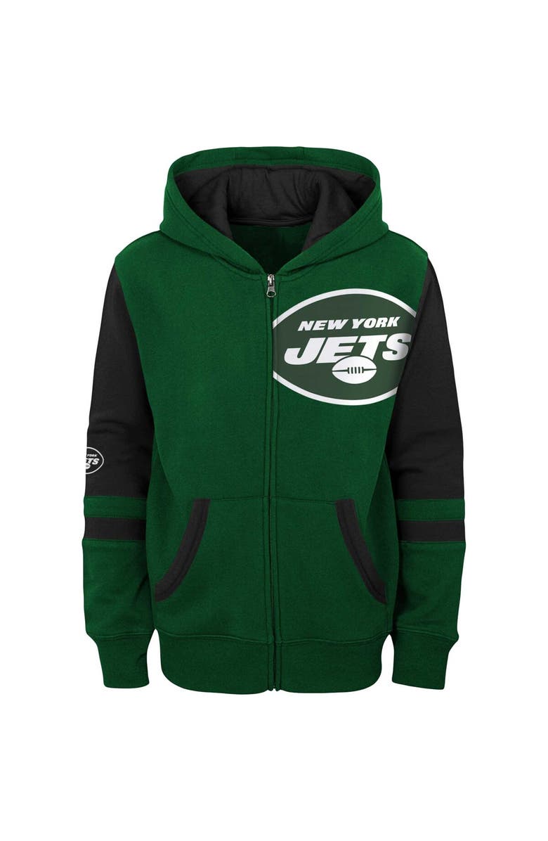 Outerstuff Preschool Green New York Jets Stadium Color Block Full-Zip Hoodie, Alternate, color, 
