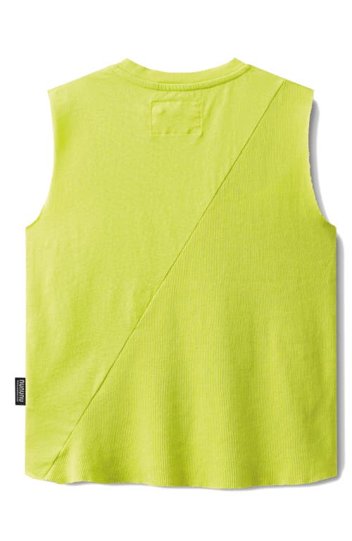 Nununu Kids' Dizzy Bolt Sleeveless Graphic Tank In Hot Lime