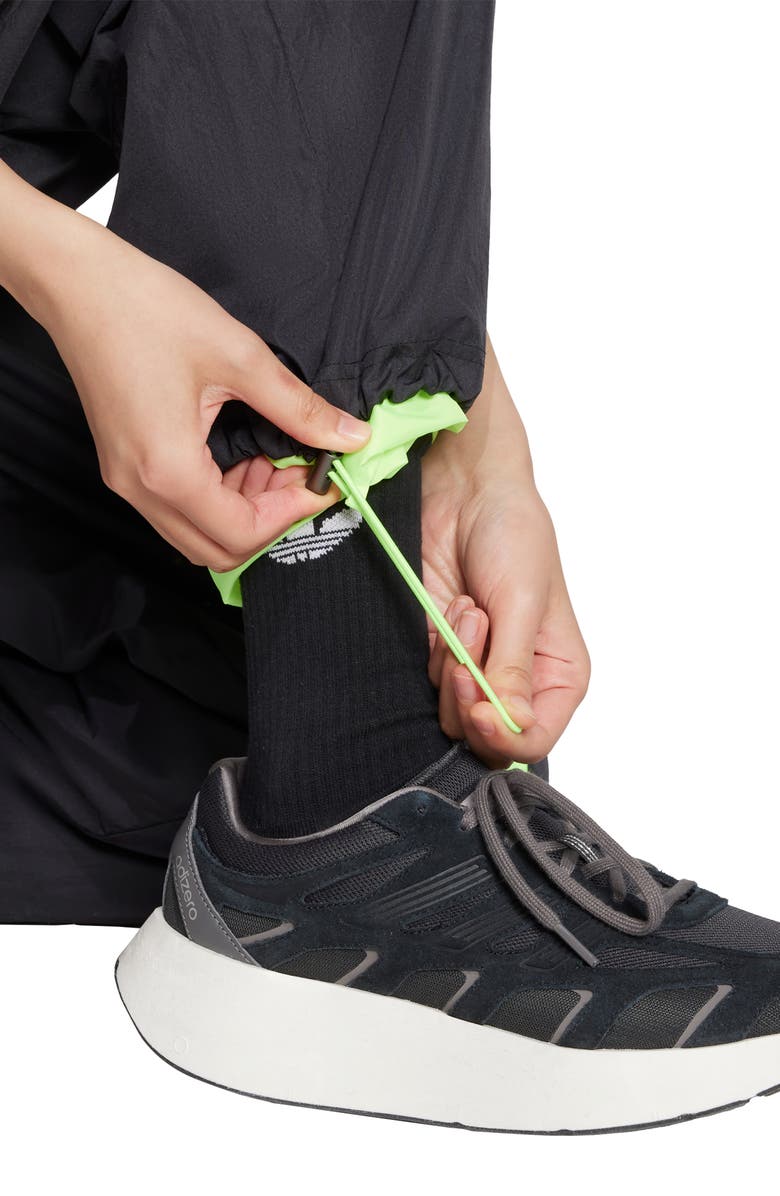 adidas Originals Teamgeist Oversize Recycled Nylon Track Pants, Alternate, color, Black