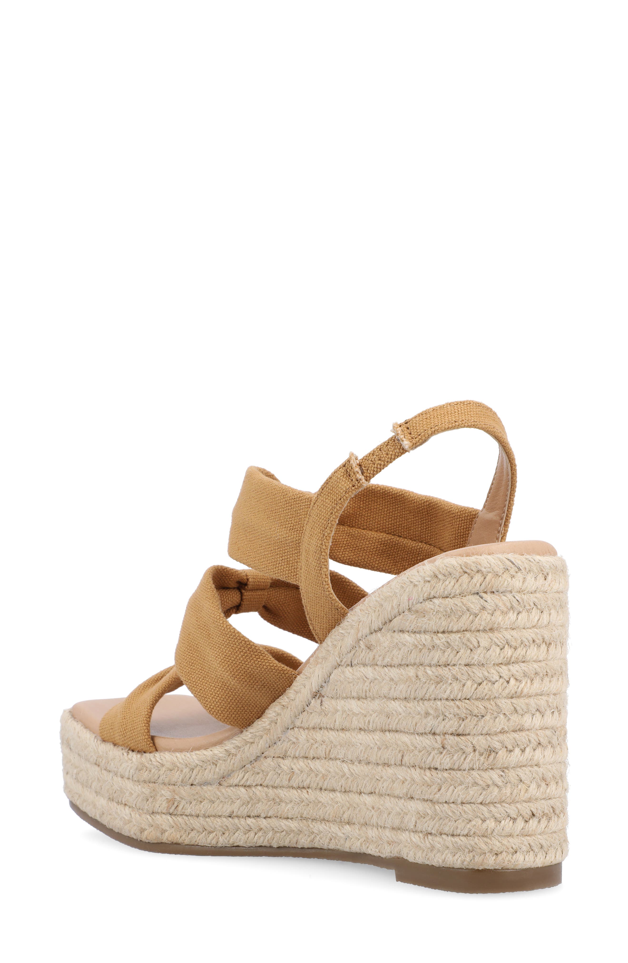 Journee Collection Santorynn Platform Wedge Espadrille Sandal, Alternate, color, Tan