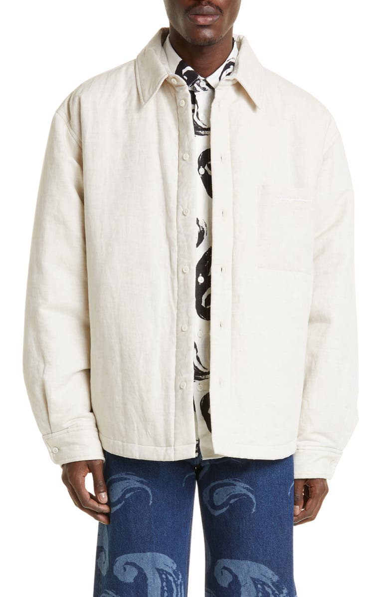 Jacquemus La Chemise Boulanger Insulated Overshirt, Main, color, 130 Light Beige