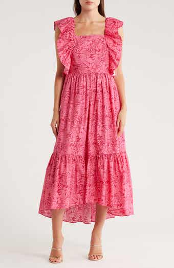 AREA STARS Hibiscus Ruffle Midi Dress
