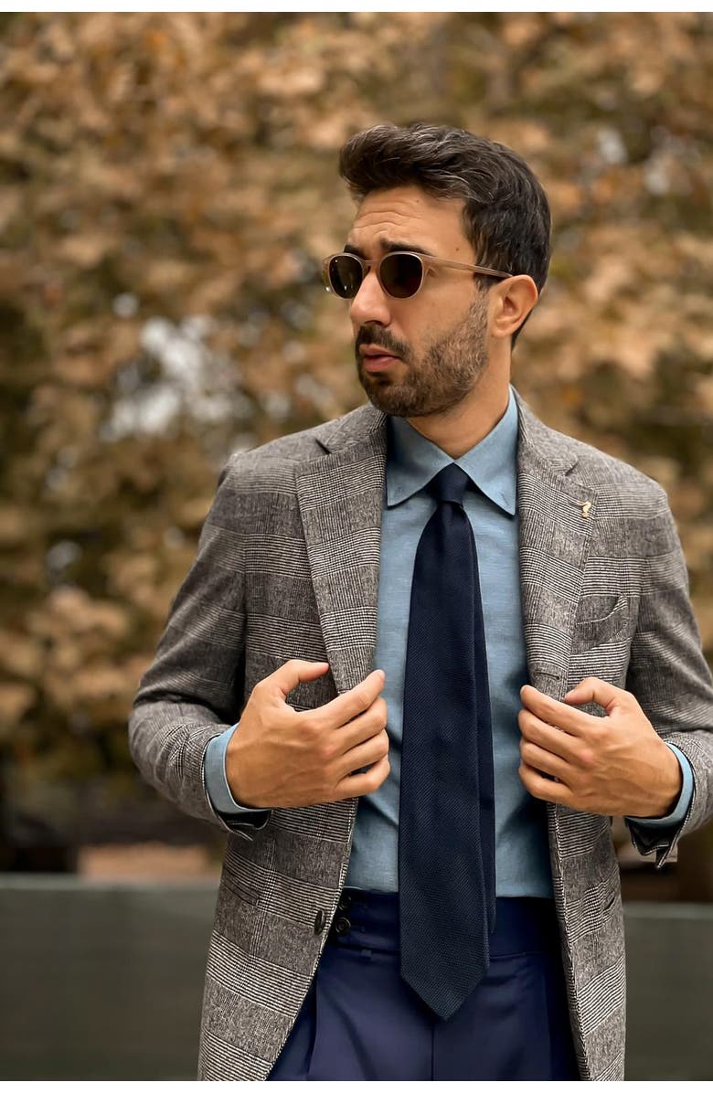 Elizabetta Cavour - Silk Grenadine Tie for Men, Alternate, color, Dak Navy