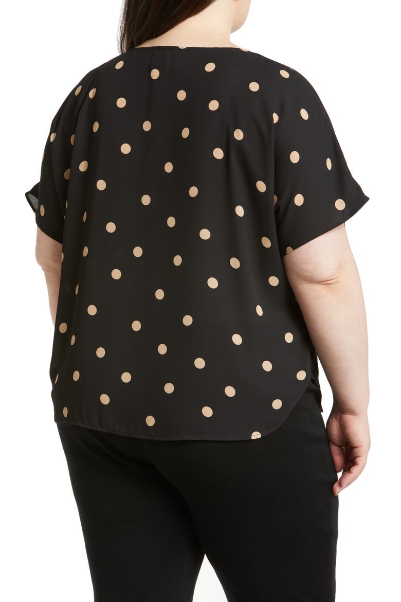 Polka Dot Blouse, Alternate, color, ANNE BLACK/ LATTE