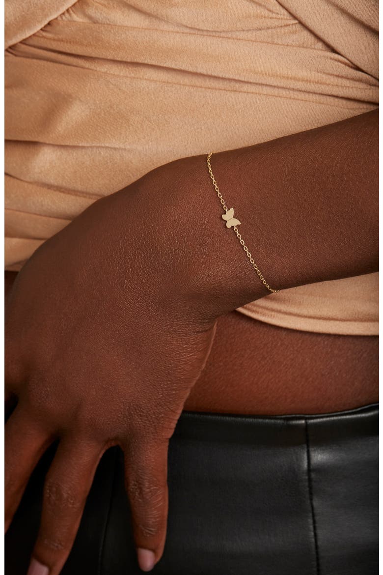 Butterfly Pendant Bracelet, Alternate, color, YELLOW GOLD