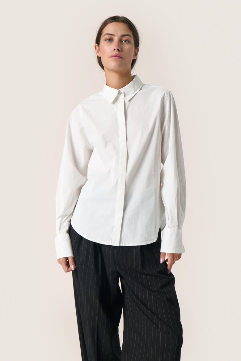 SLAlonna Loose Fit Long Sleeves Shirt, Main, color, Whisper White
