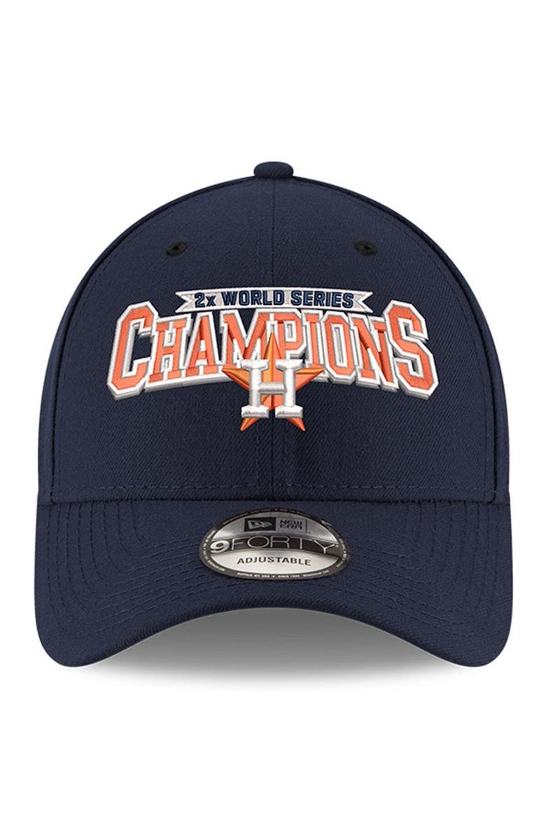 New Era Men's New Era  Navy Houston Astros Two-Time World Series Champions 9FORTY Adjustable Hat, Alternate, color, 