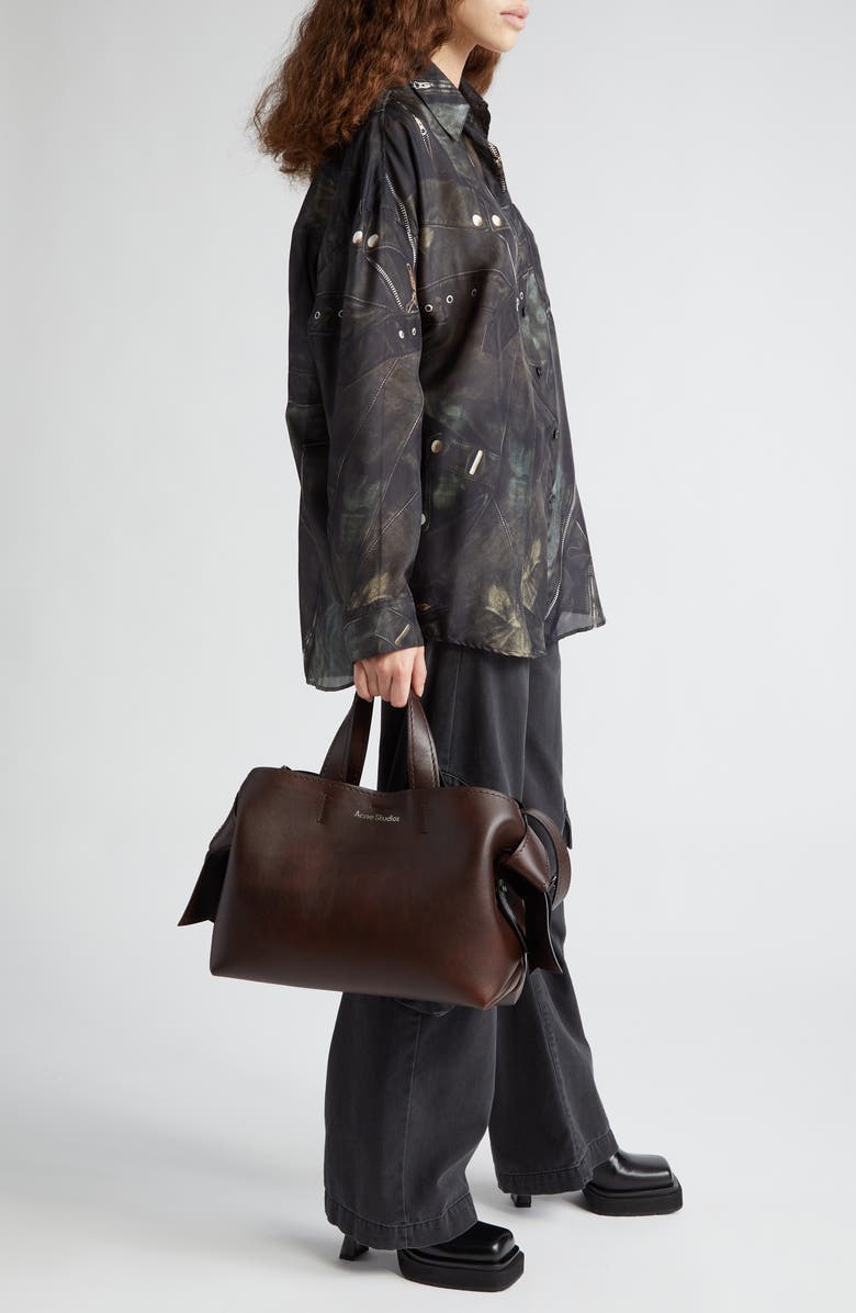 Acne Studios Musubi Leather Tote, Alternate, color,