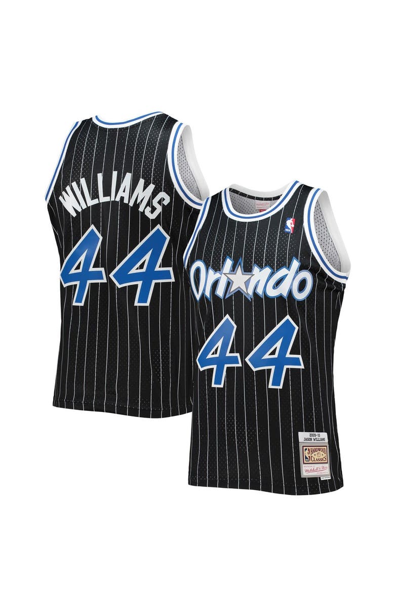 Mitchell & Ness Men's Mitchell & Ness Jason Williams Black Orlando Magic 2001/02 Hardwood Classics Swingman Jersey, Main, color, 