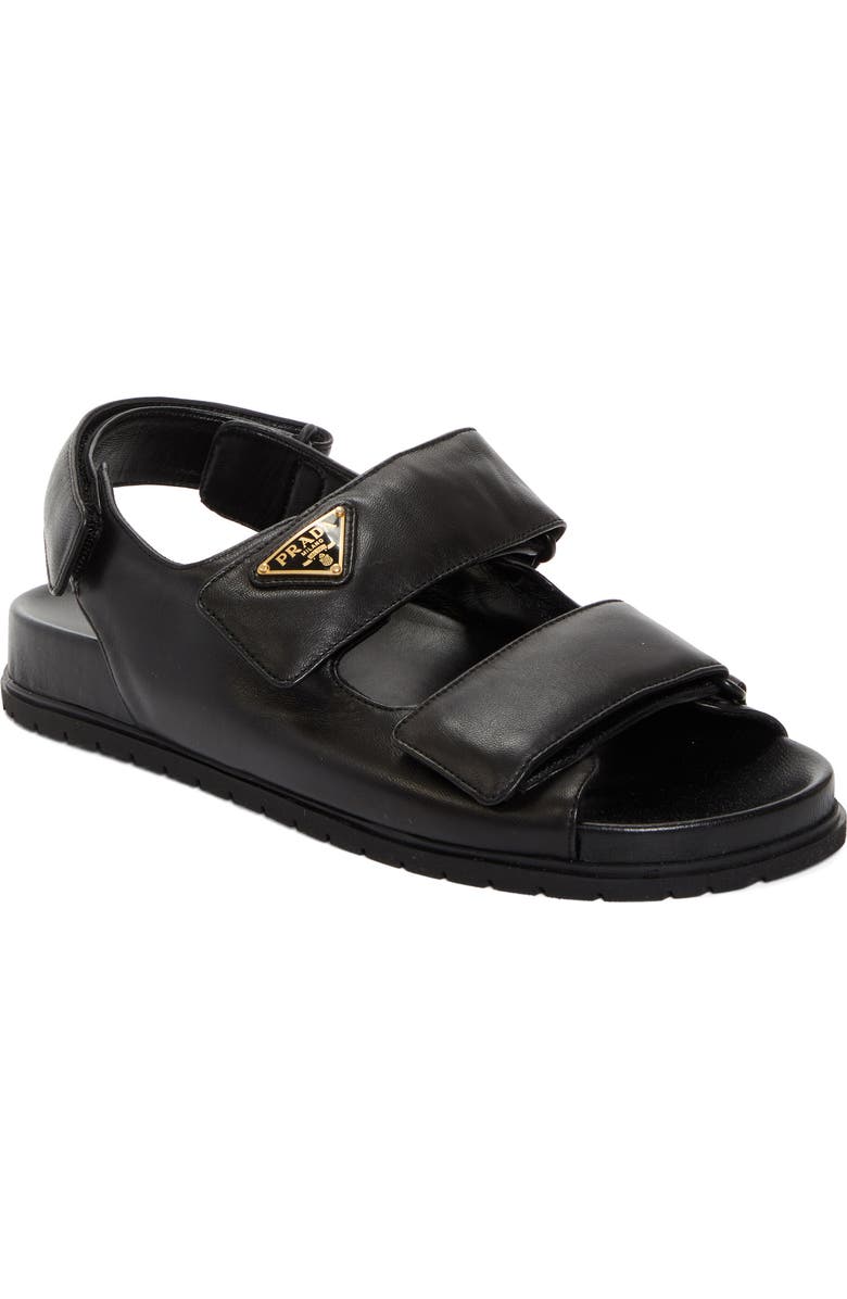 Prada Dad Double Strap Slide Sandal, Main, color, Nero