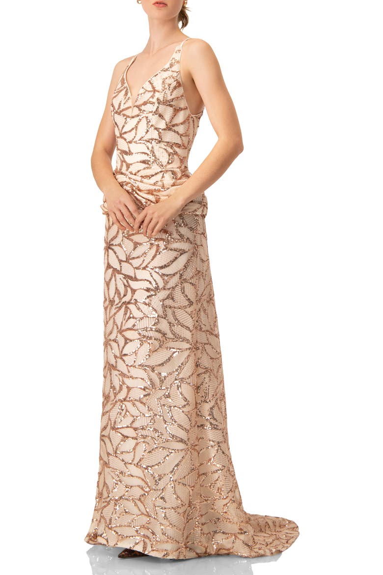 Asymmetric Hem Evening Dress, Main, color, Light Pink