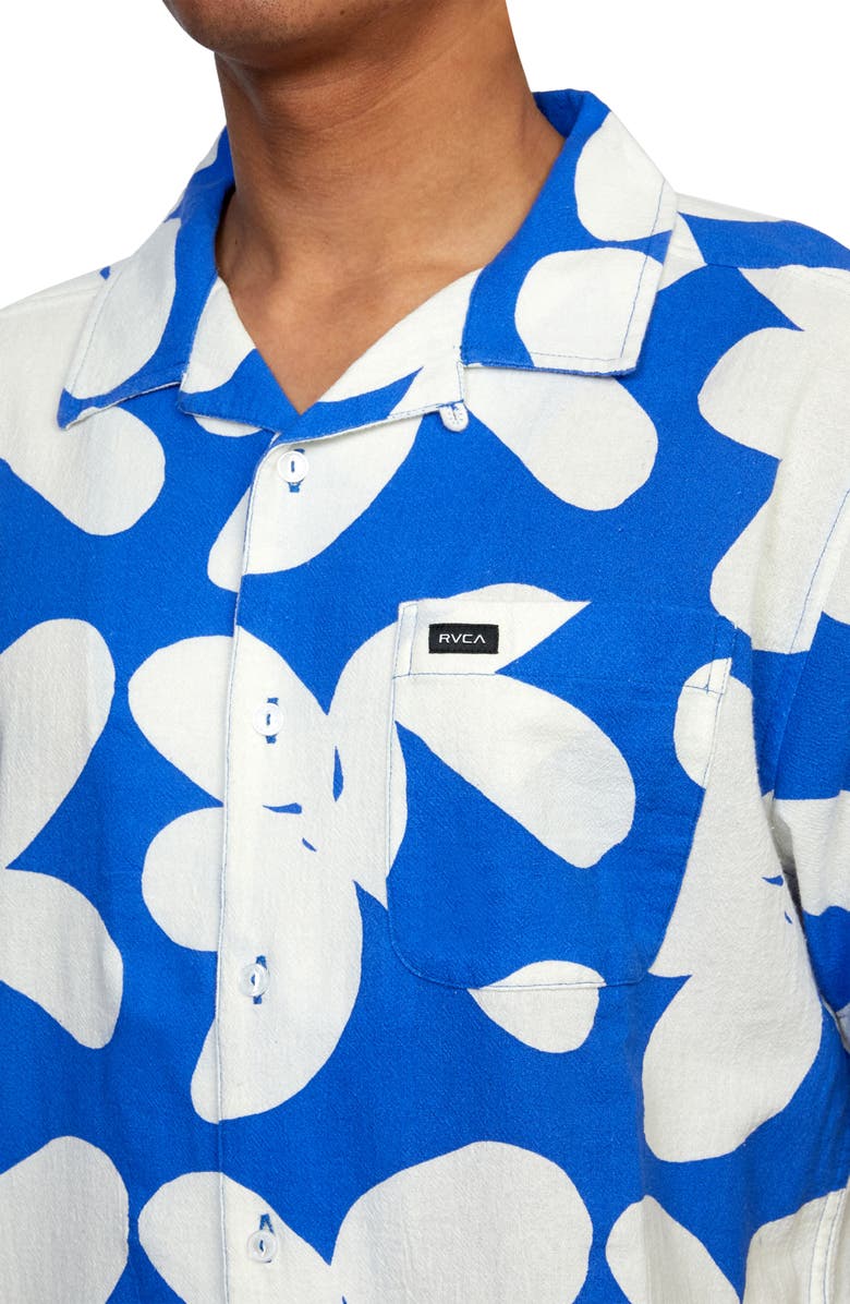 RVCA Bailey Elder Floral Short Sleeve Button-Up Camp Shirt, Alternate, color, 